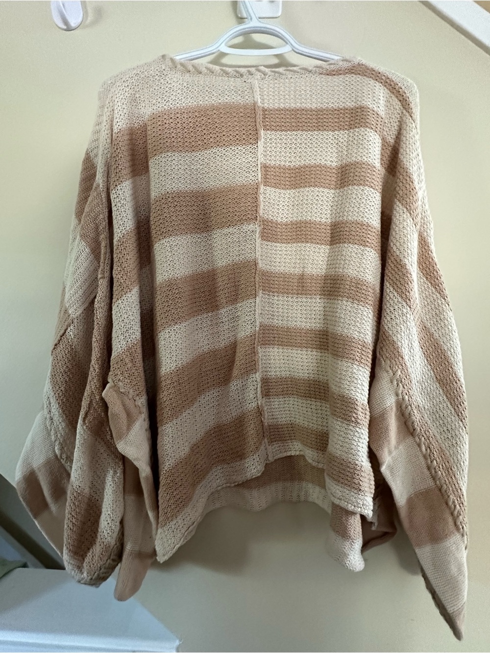 Free People Neutral Striped Scoop Neck Knit Pullover - Picture 3 of 3